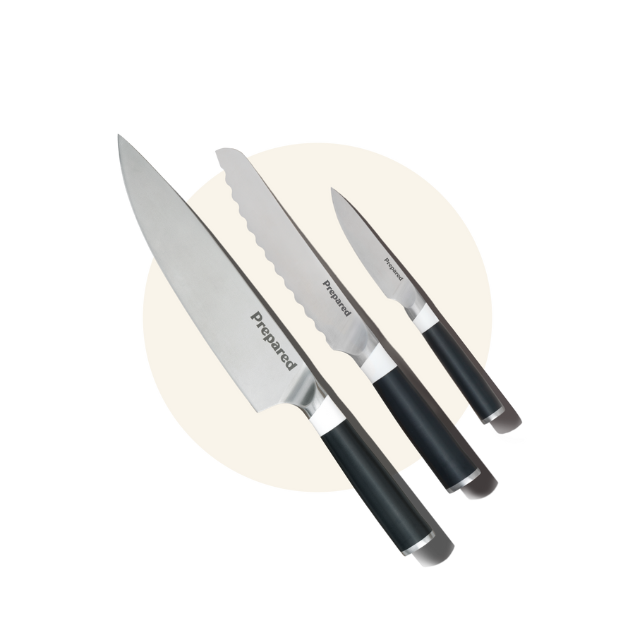 The Perfect Trio Knife Set by Prepared in color, Ash
